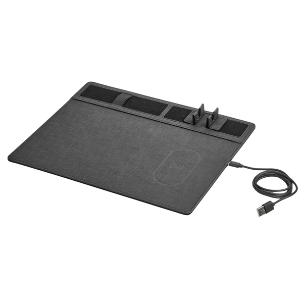 Wireless Charger Desk Organiser with Extended Mouse Pad