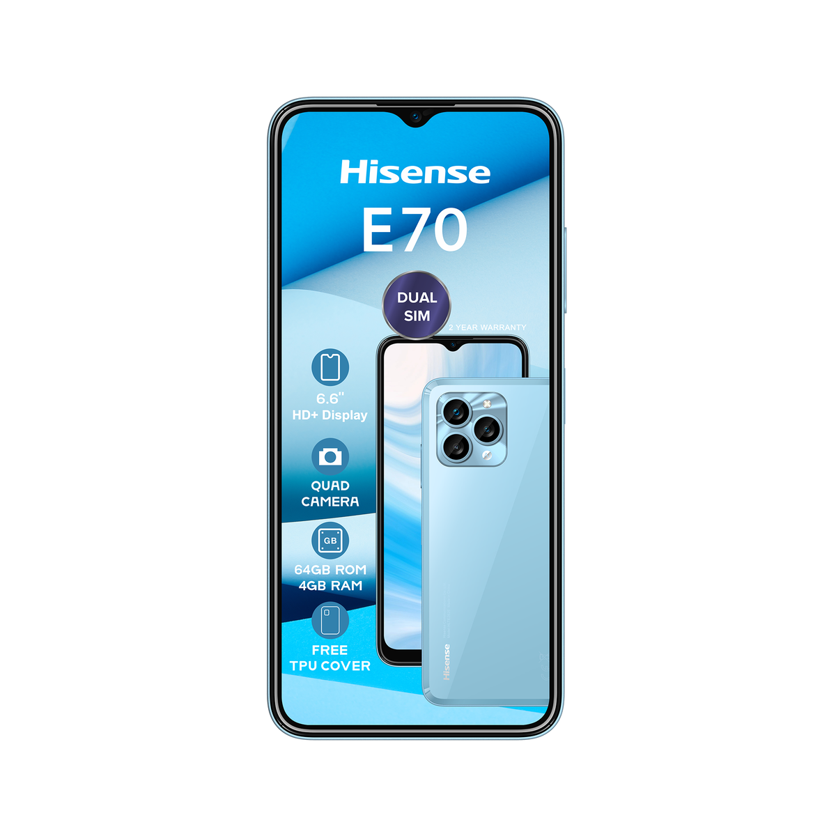 Hisense E70 64GB LTE Dual Sim Blue Shop Today. Get it Tomorrow