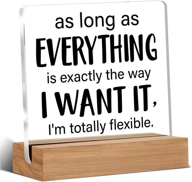 Funny Acrylic Desk Sign - Humor Office Decor &amp; Coworker Gift
