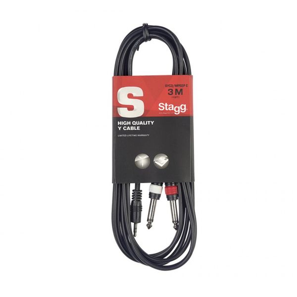 Stagg SYC3 Mini Jack to Dual Jack Cable - 3M