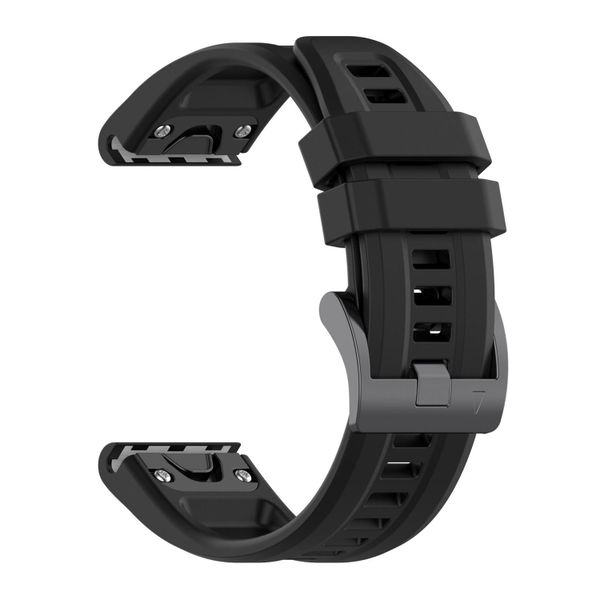 BasicX Silicone Watch Band Compatible with Garmin Fenix 7 22mm | Black