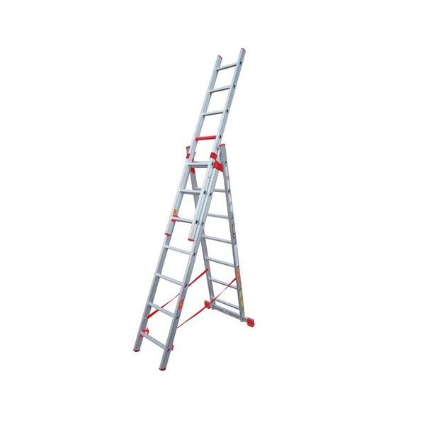 ZYS - Push-Up Extension Aluminium Ladder - 7 Step 3 Section 4 in 1