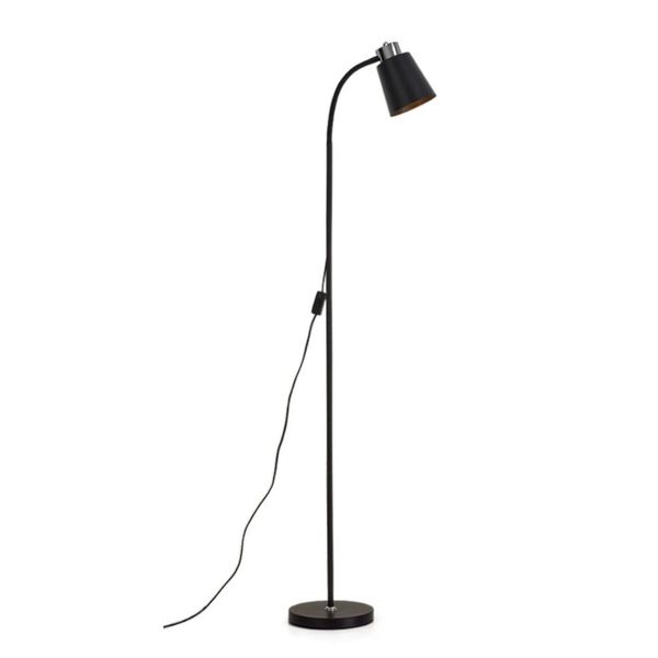 Rayswitch Metal Floor Lamp with Adjustable Gooseneck, 1.5m Standing Lamp