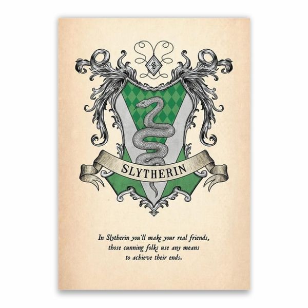 Slytherin Logo And Characteristics Poster - A1
