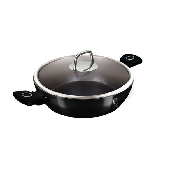 Berlinger Haus TitanPro Non-Stick Shallow Pot with Lid - Black Vantage