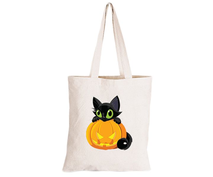 Black Cat - Halloween - Eco-Cotton Trick or Treat Bag