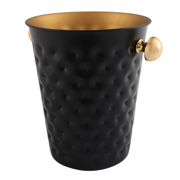Creative Stainless Steel Hammered Ice Bucket Champagne Bucket, Black