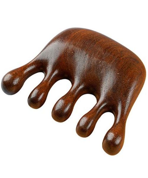 100% Natural Sandalwood Massage Comb Handmade Wide Tooth Comb