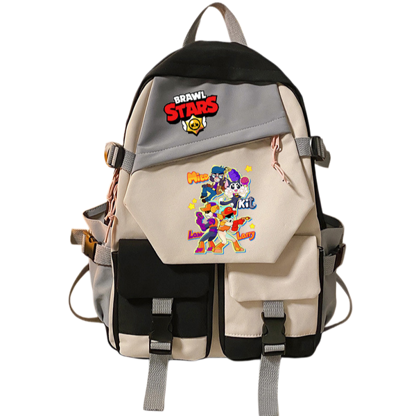 Game Merchandise Nylon Schoolbag Brawl Stars Patrern Color Blocking