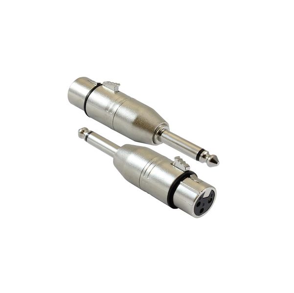 Tecnix XLR Female - Stereo 1/4" Silver Chassis Adaptor - x2