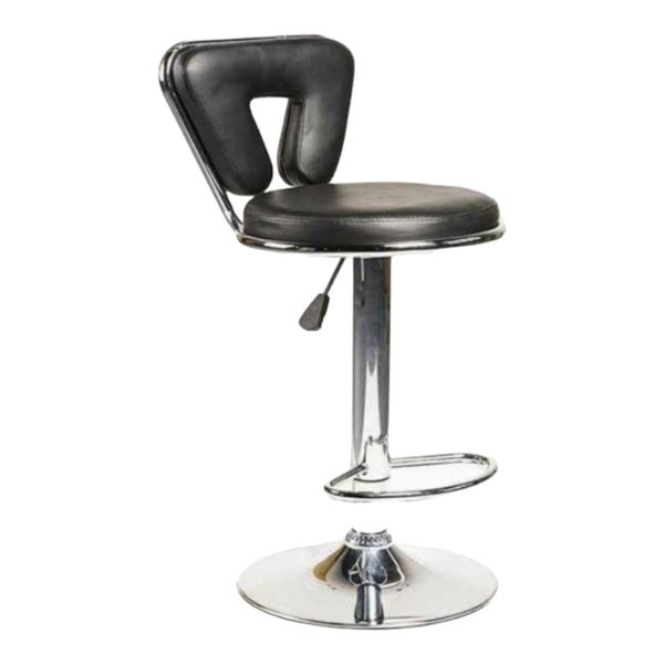 Smte - High Back Swivel Bar Stool - Black