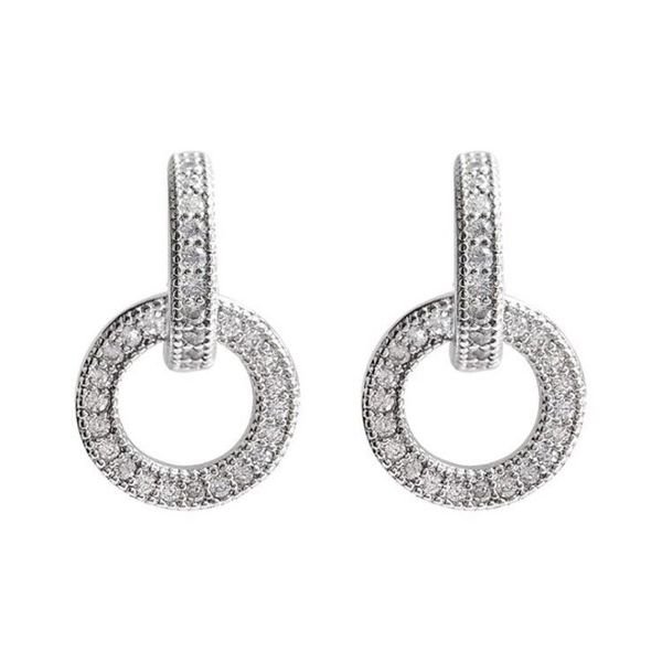 925 Sterling Silver Geometric Circle Micro-insert Earrings