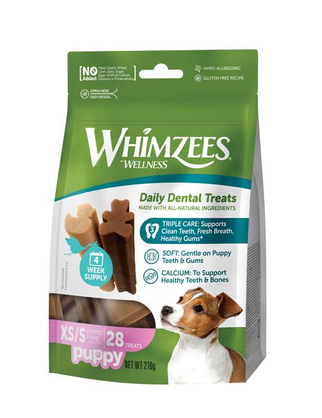 Whimzees PUPPY XSMALL/SMALL 28pc /Weekly Value Bag