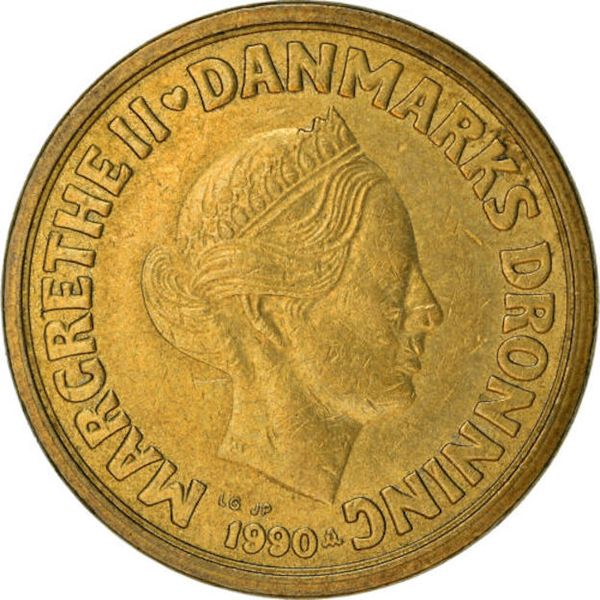 1990 Denmark 10 Kroner Queen Margrethe II