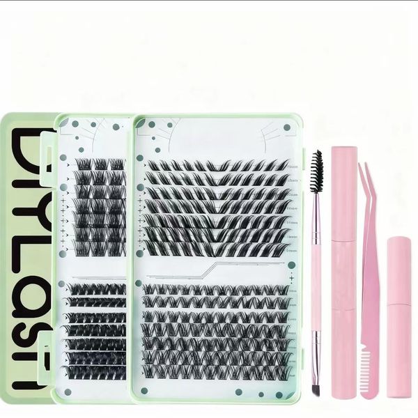 350Piece DIY Eyelashes 10-16mm Cluster Eyelash Kit Eyelash Extension Kit