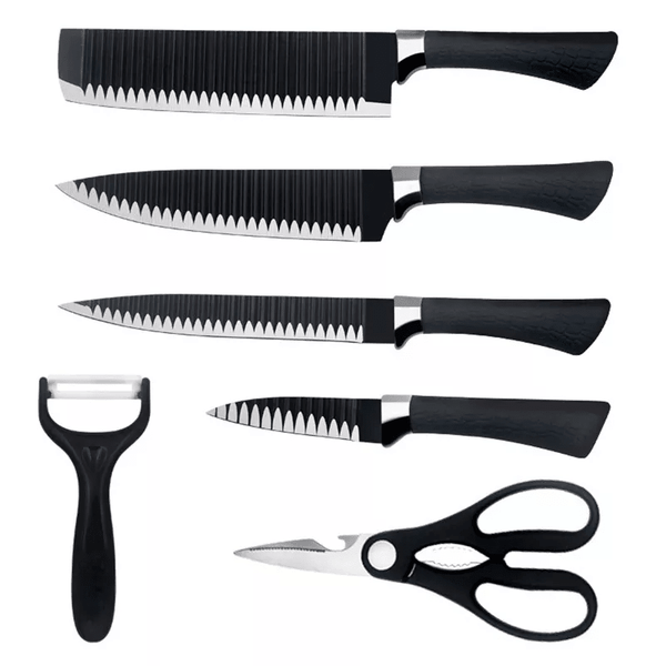 Stainless Steel Wave Design Knife Set