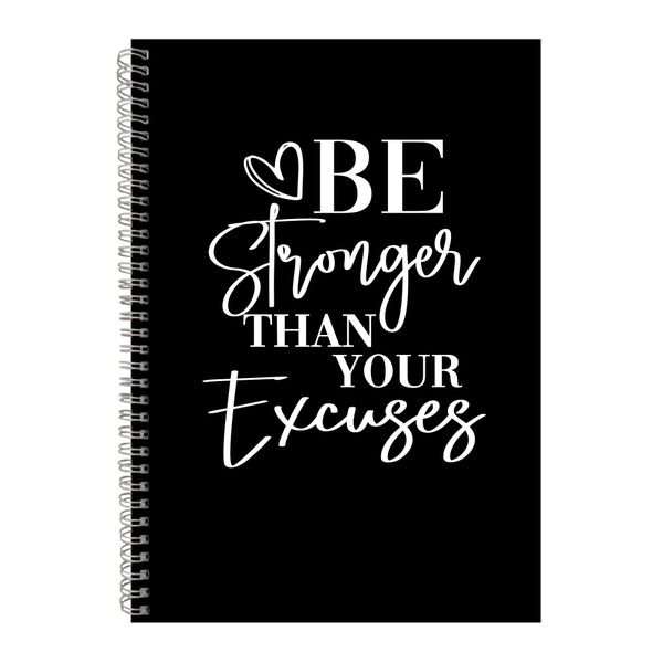 Stronger A4 Notebook Spiral Lined Motivational Sayings Graphic Notepad 153