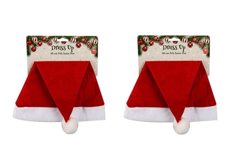 Christmas Xmas Dress Up Santa Hat 40x27cm - Pack Of 2