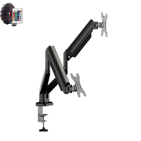 17- 32 Full Motion Dual Arm Bracket For Monitor With Led Strip