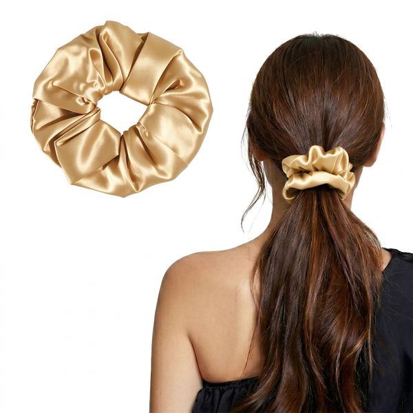 6Pcs Rose Gold Scrunchies, Elastic Bands for Girls Women Daily Style