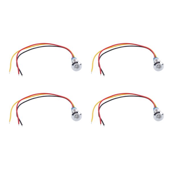 8mm LED Indicator Light 4 Set Common Cathode for Industrial Control Panel