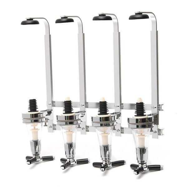 4 In Line-Wall Mount Liquor Dispenser Wall Mounted Bottle Stand Rack Optic