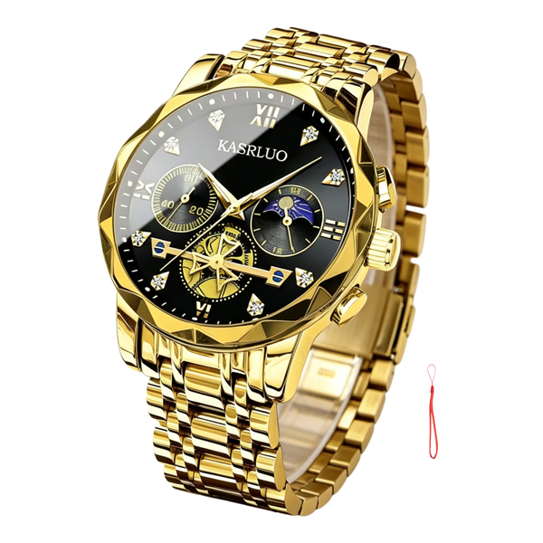 KASRLUO Classic Blue Skeleton Waterproof Luminous Men's Watch
