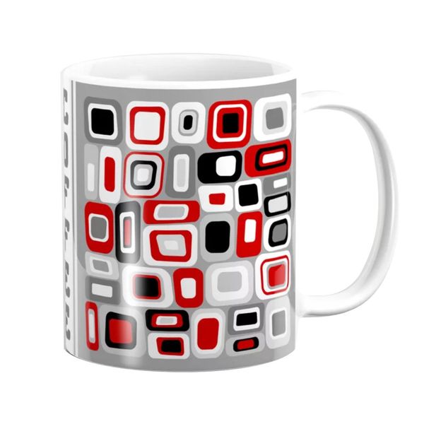 Pappa Joe - Red, Grey and Black Blocks Mug