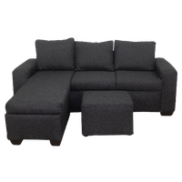 Andre 3 Seater Sofa - L Shape - Charcoal