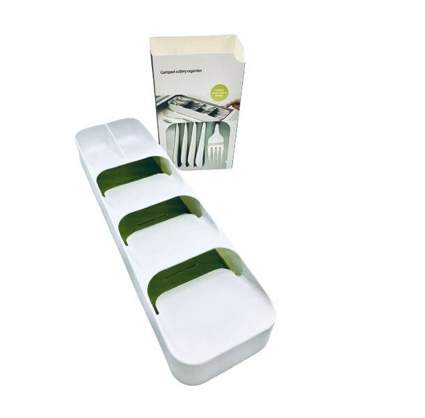 Smart Kitchen Cutlery Drawer Organizer Spoon Fork Storage Tray-White