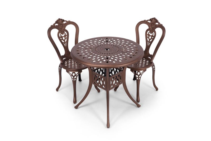 Victoria Aluminium Patio Furniture Set - 2 Seater 3-Piece Table and Chairs