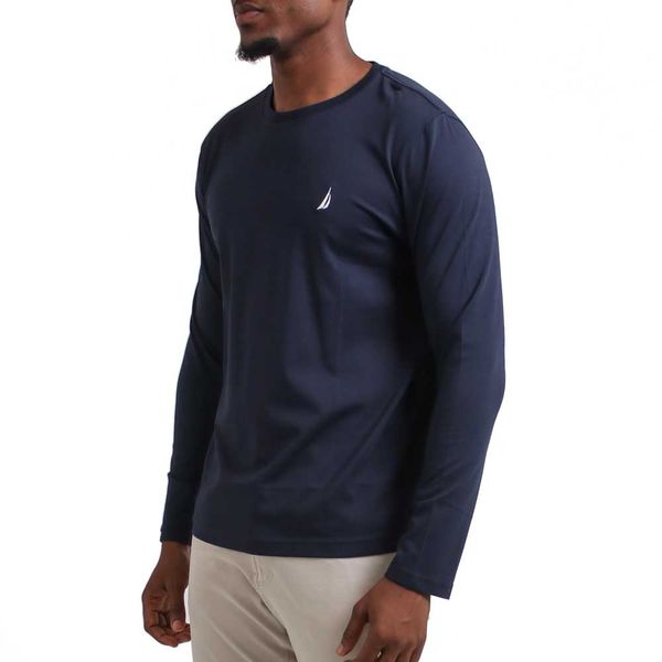Nautica-VR7370 L/S Crew Neck Tee-Navy