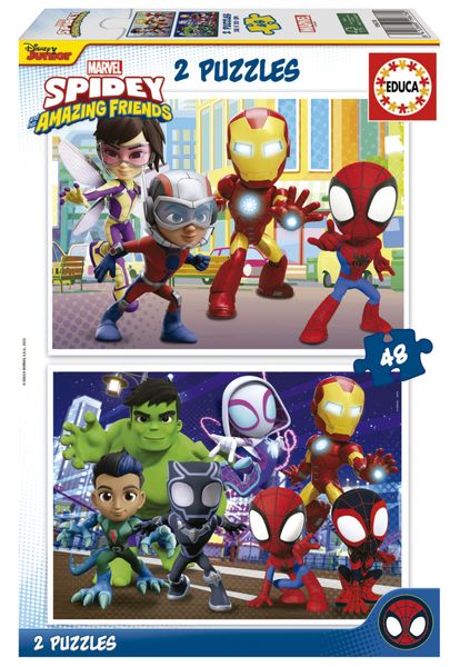 Educa Spidey &amp; his amazing friends 2x48 Piece Cardboard Puzzles