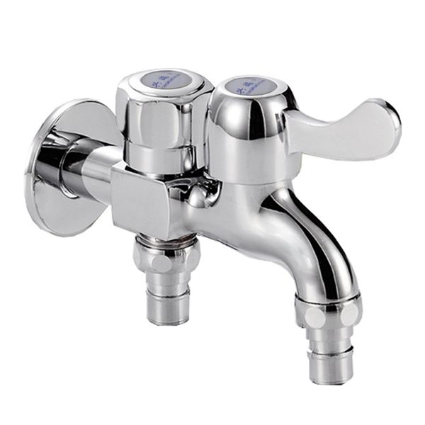 Double Water Outlet Garden Washing Machine Faucet Tap