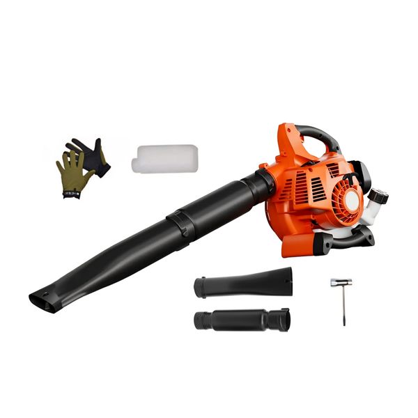 25.4cc 38" 2-Stroke Petrol Power Leaf Blower With Tool &amp; Gloves - 7500Rpm