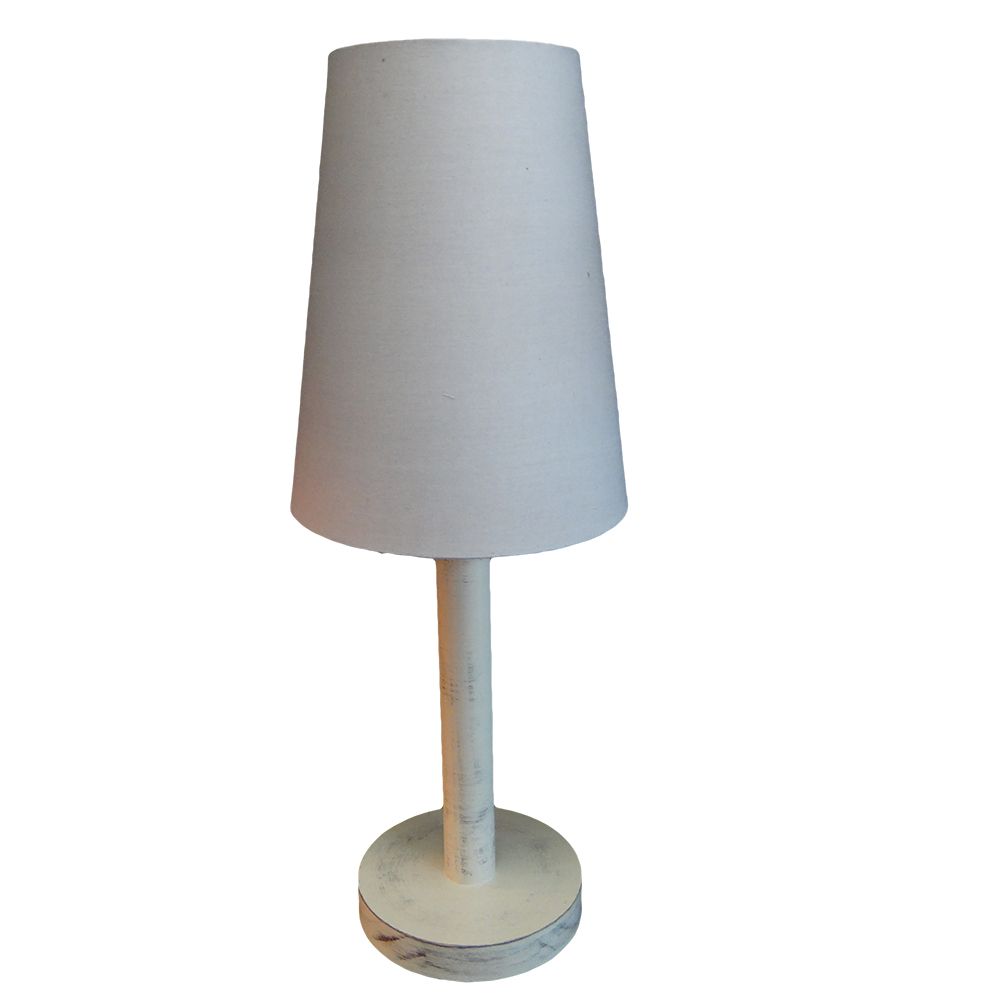 Cream Wash Wooden Bedside Lamp with Grey Shade Shop Today. Get it
