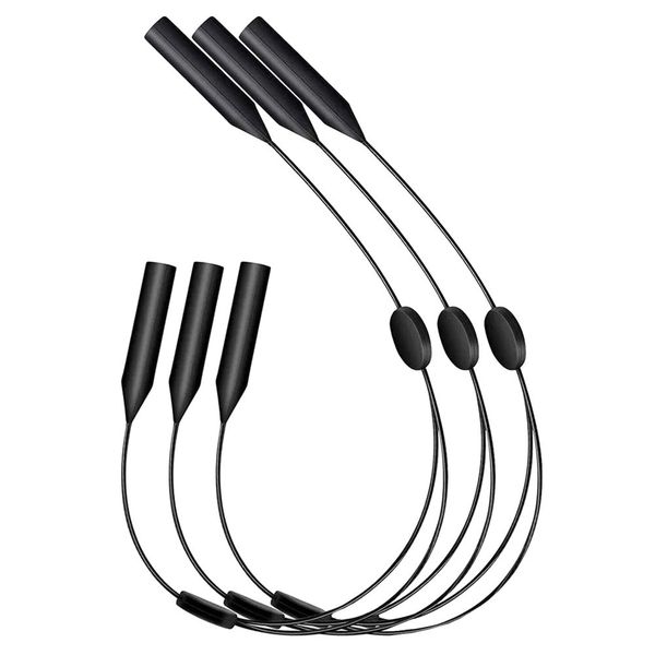 Length Adjustable Silicone Glasses Lanyard - 3 Pieces