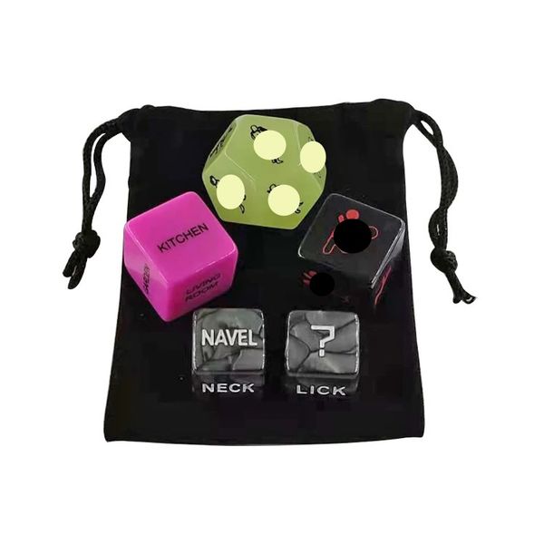 Erotic Position &amp; Location Dice Game For Couples - 5 Dice with Pouch
