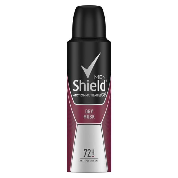 Shield Men Dry Musk Antiperspirant Deodorant Body Spray 6x150ml