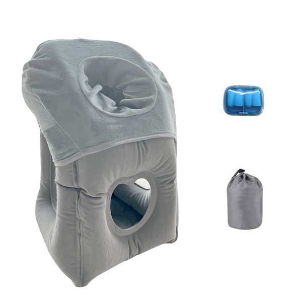 Travel Inflatable Neck Pillow for with Earplugs