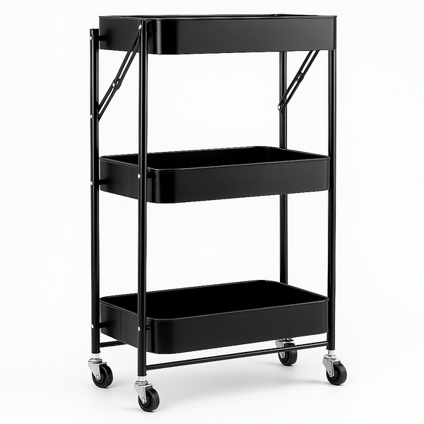 3-Tier Foldable Trolley - Portable and Durable