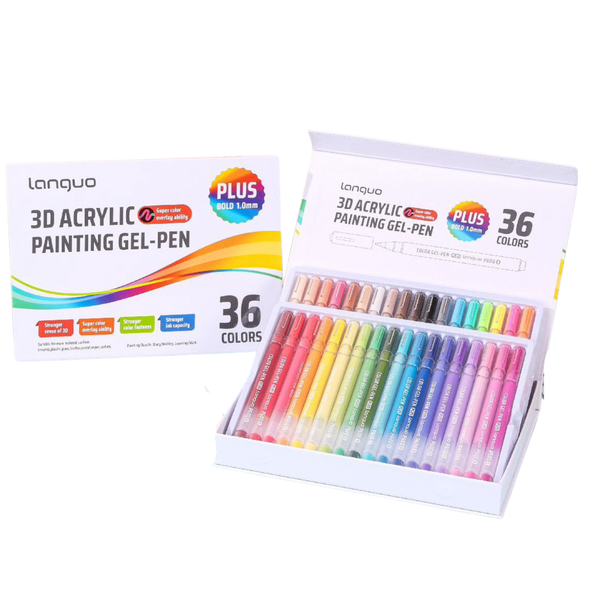 36pcs 3D Acrylic Gel Pens for Coloring