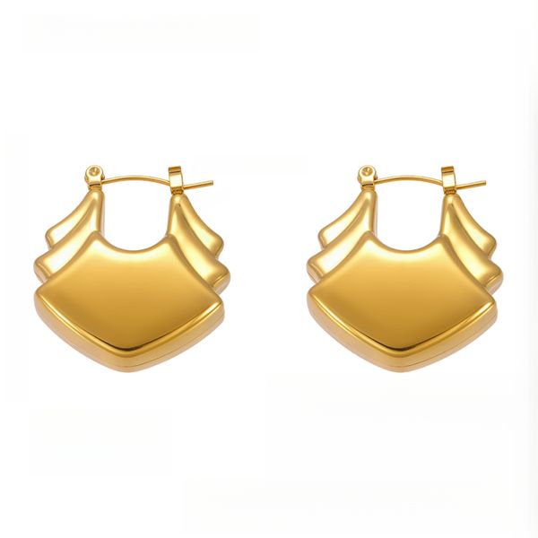Polished Circle Earrings - Geometric Hollow Stainless Steel Hoops