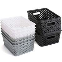 Maisonware Durable Plastic Storage Organiser Baskets – Set of 9
