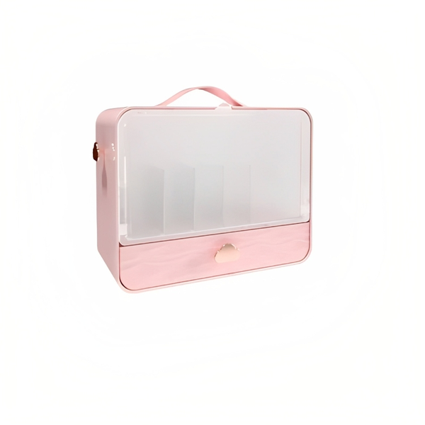 Wall-Mounted ABS + Leather Luxury Cosmetic Storage Organizer