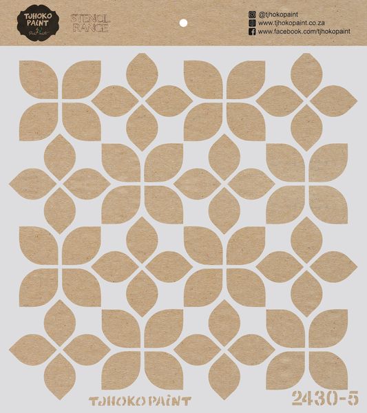 Tjhoko Paint Stencil - 30x30cm - Patterned Pettals