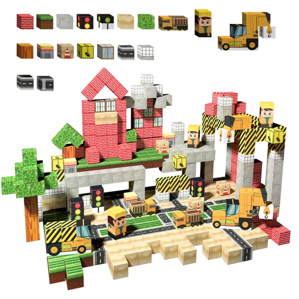 DIY Construction Town Magnetic Building Blocks Set