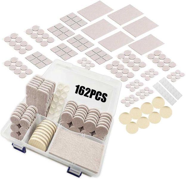 Furniture Pads 162 Pack, Furniture Felt Pads Set for Chair Leg Floor