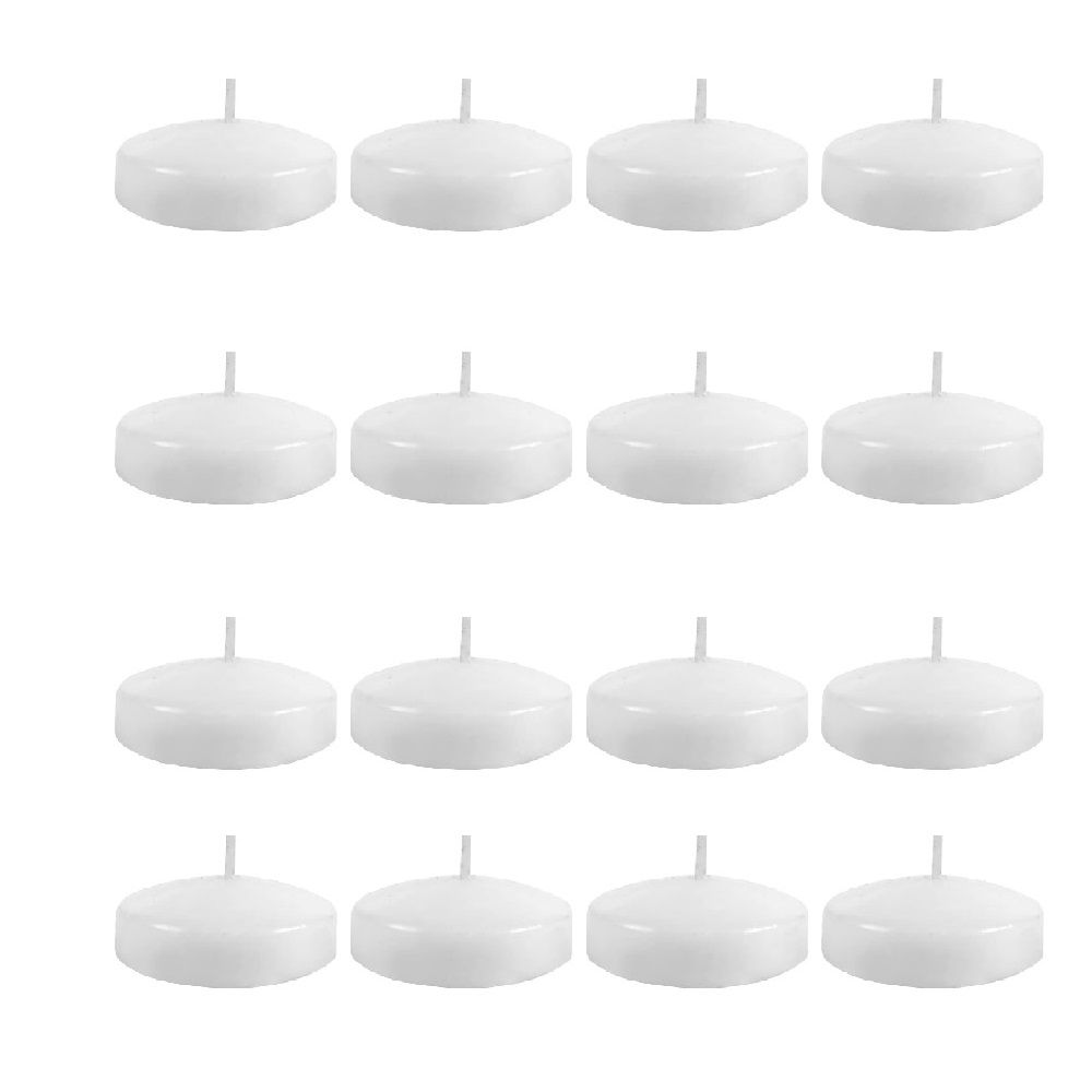 16 pieces floating candles 8 hour white unscented dripless wax discs