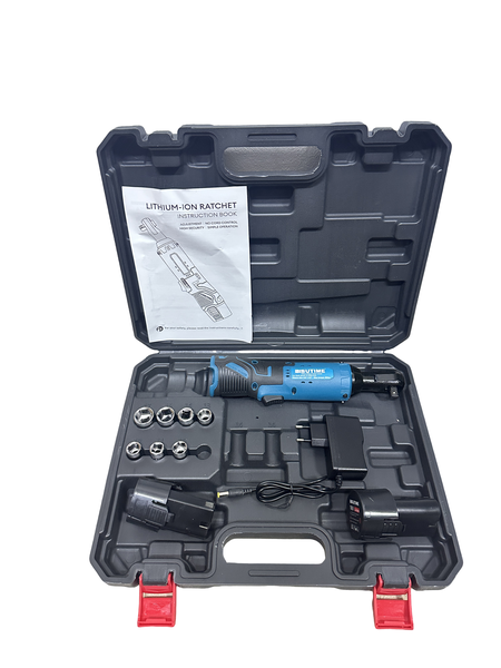 BISUTIME 18V cordless ratchet wrench set with two lithium-ion batteries